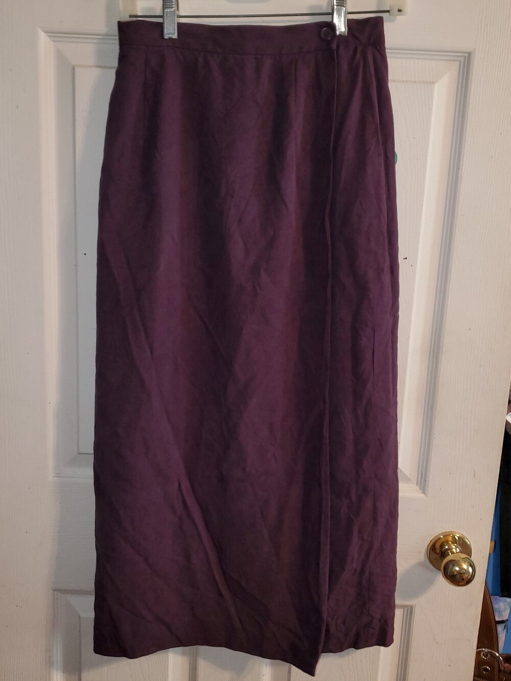 Vintage Talbots Pure Silk Purple Plum Long Wrap Skirt